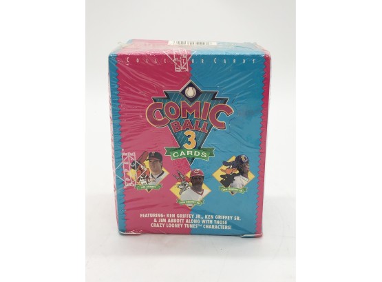 (132) UPPER DECK 'COMIC BALL 3 CARDS' BASEBALL PLAYERS WITH LOONEY TUNES  CHARACTERS - FACTORY SEALED BOX