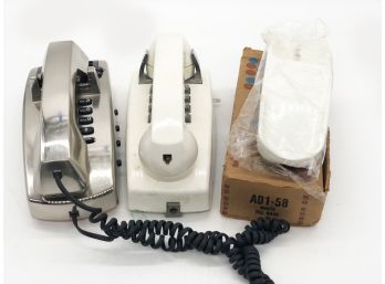 (78) LOT OF TWO VINTAGE PHONES & ONE BASE