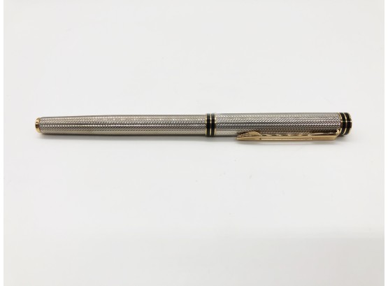 (148) WATERMAN EXCLUSIVE BAQLLPOINT PEN-SILVER AND GOLD TRIM-mADE IN FRANCE-NO BOX