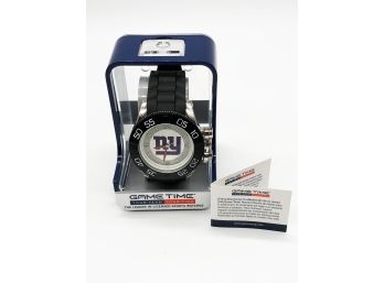 (90) GAME TIME NY GIANTS WATCH-IN ORIGINAL BOX-NEEDS BATTERY-NEW OLD STOCK