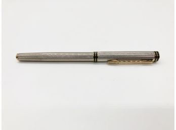 (148) WATERMAN EXCLUSIVE BAQLLPOINT PEN-SILVER AND GOLD TRIM-mADE IN FRANCE-NO BOX