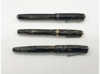 (67) LOT OF 3 VINTAGE FOUNTAIN PENS-ALL PARKER PENS-PROBABLY ALL VACUMATICS