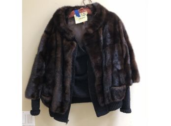(b26) FUR AND SWEATER SHORT JACKET