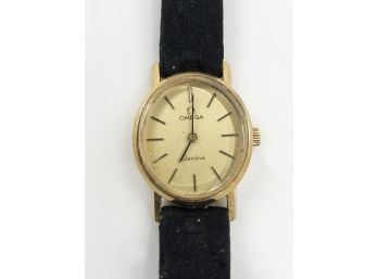 (J14) VINTAGE OMEGA 18 KT GOLD LADIES WATCH-17 JEWELS-SWISS-AUTOMATIC-NOT WORKING