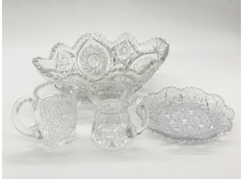 (39) LOT OF CUT CRYSTAL & WATERFORD PITCHER