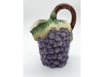 (32) BUNCH OF PURPLE GRAPES CERAMIC PITCHER - PORTUGAL - 10' TALL