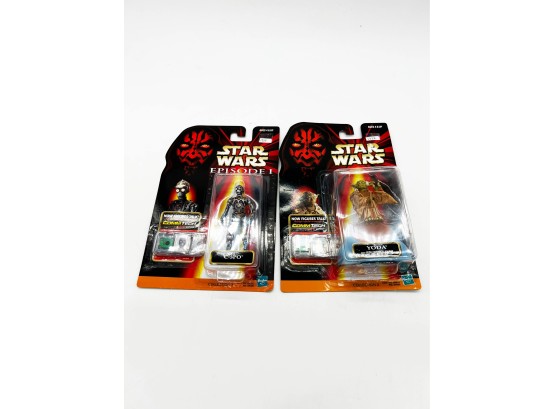 A-19- LOT OF 2 Star Wars  ACTION FIGURES - EPISODE 1 - YODA & C-3PO -UNOPENED PACKAGE
