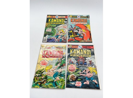 (167) LOT OF 4 VINTAGE 'KAMANDI' COMIC BOOKS-1975 # 36 AND 3 FROM 1976 #39, #38 AND #37