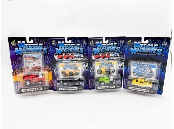 A-8- LOT OF FOUR 'MUSCLE MACHINES' DIE CAST CARS IN ORIGINAL UNOPENED PACKAGES -'56 THUNDERBIRD