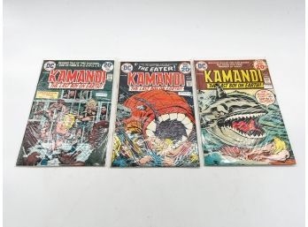 (164) LOT OF 3 VINTAGE 'KAMANDI' COMIC BOOKS-1974'S #'S 16, 18 AND 23