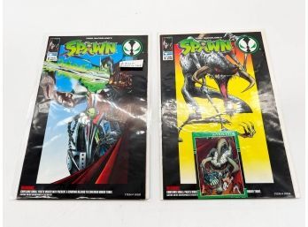 (145) LOT OF 2 VINTAGE 'SPAWN' COMIC BOOKS #'S 10103 AND 10104 W/CARD