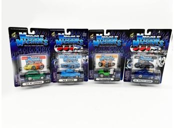 A-7- LOT OF FOUR 'MUSCLE MACHINES' DIE CAST CARS IN ORIGINAL UNOPENED PACKAGES -'32 ROADSTER
