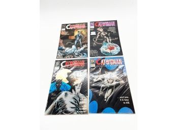 (158) LOT OF 4 VINTAGE 'CATWOMEN' COMIC BOOKS-1989 COMPLETE SET OF 4