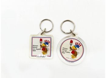 A-66- LOT OF TWO 1984 Los Angeles Olympic Games KEYCHAINS - XXIII OLYMPIAD GAMES