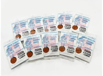 A-27- 10 SEALED PACKS OF 1989 -1ST EDITION NORTH CAROLINA BASKETBALL CARDS -POSSIBLE MICHAEL JORDAN!