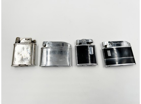 (87) LOT OF 4 VINTAGE LIGHTERS-POLO MADE IN ENGLAND, 1 RONSON , 1 SUPREME AND 1 CONTINENTAL-ALL UNTESTED