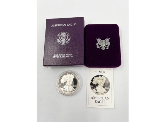 (96) VINTAGE 1986 PROOF SILVER AMERICAN EAGLE $1 COIN-ONE OUNCE SILVER W/CASE AND COA