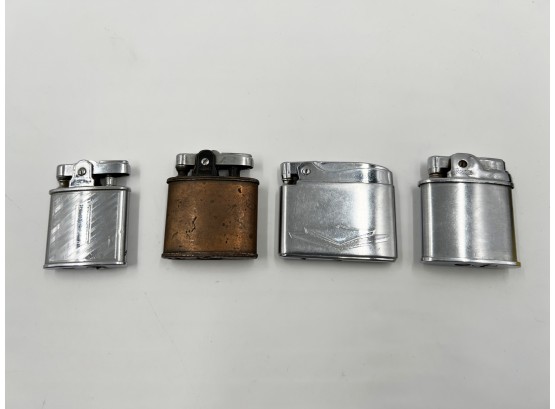 (82) LOT OF 4 VINTAGE RONSON LIGHTERS-ALL UNTESTED