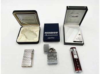 (123) LOT OF 3 LIGHTERS-NIMROD ADMIRAL-PROMETHEUS # 3200 & COLIBRI FORCE V-ALL IN ORIG BOX & UNTESTED