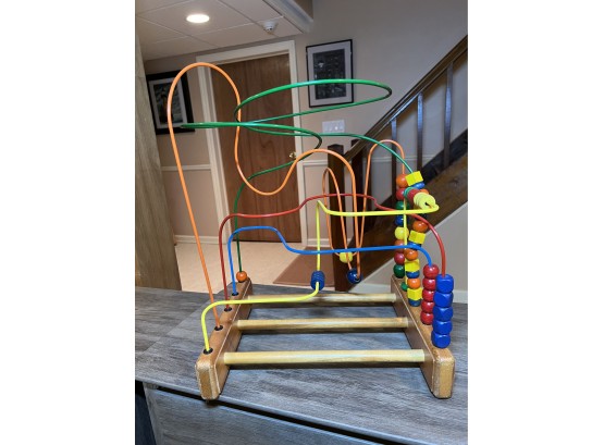 (B-28) Vintage 'ROLLERCOASTER BY ANATEX' CHILD'S WOOD & WIRE DEXTERITY TOY - 20' BY 15'