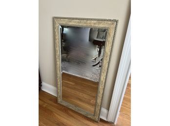 GOLD TONE WOOD MIRROR WITH BEVELED GLASS - APPROX. 36' BY 20'