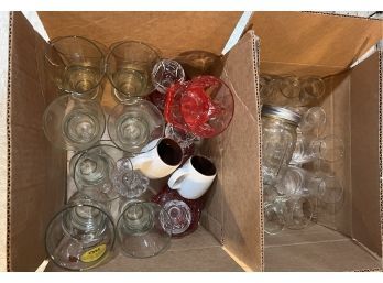(B-17) LOT OF ASSORTED GLASSES INCLUDING FOUR 'MAKERS MARK' BLOOD DRIP HIGH BALLS
