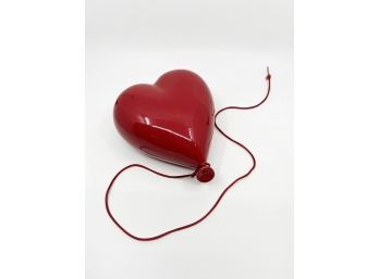 (B-10) VINTAGE 1970'S 'DYER, U.S.A.' CERAMIC RED HEART BALLOON WALL ART - 8'