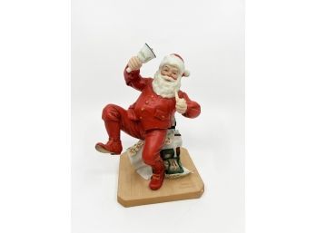(L-37) NORMAN ROCKWELL 1981 CHRISTMAS FIGURINE 'RINGING IN GOOD CHEER' - 8' TALL