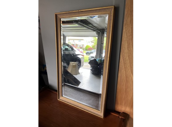 (G-5) GOLD WOOD WALL MIRROR WITH BEVELED GLASS - 30' BY 18'