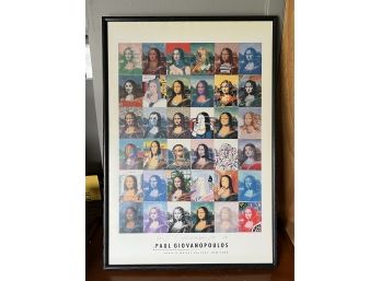(G-7) SIGNED 1994 PAUL GIOVANOPOULOS 'MONA LISA' POP ART POSTER - MEISEL GALLERY, NYC - 37' BY 25' FRAMED