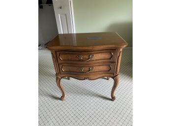 VINTAGE 1960'S FRENCH PROVINCIAL TWO DRAWER NIGHTSTAND- 24' BY 24' HIGH