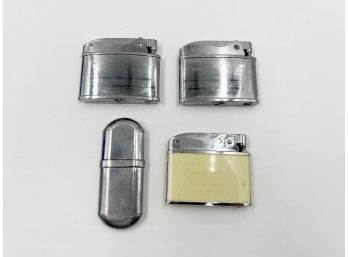 (LOT 101) LOT OF 4 VINTAGE LIGHTERS-2 CONTINENTALS, BROTHER AND 1 SAYS BRASS-ALL UNTESTED