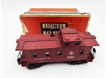 (LOT 4) VINTAGE LIONEL #6357 CIRCLE L SP STYLE CABOOSE ILLUMINATED VERSION IN ORIG BOX-UNTESTED