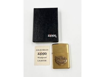 (LOT 124) VINTAGE 1995 SOLID BRASS 'ZIPPO' 'SELECT TRADING CO' IN ORIG. BOX W/PAPERS-LOOKS NEVER USED