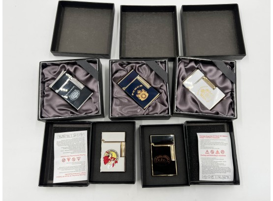 (LOT 108) LOT OF 5 NEW IN BOX GAS LIGHTERS-MACUNDO. PUNCH,EXCALIBER & 2-LA GLORIA CUBANA