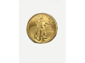 (LOT 98) 1989 LIBERTY 1/2 EAGLE $10 GOLD COIN-1/4 OZ FINE GOLD