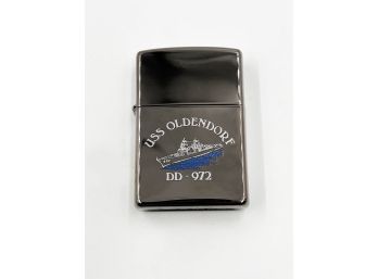 (LOT 51) VINTAGE 2002 'ZIPPO' LIGHTER ENG. USS OLDENDORF DD-972-NEW IN BOX