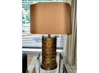 LUMENS COPPER RIVETED TABLE LAMP - SEE PICS, NEEDS TLC - 27' TALL