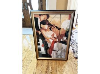 (LR) 'THE MELODIES OF LOVE' GHOLAM YUNESSI ARTIST ENHANCED LITHO WITH COA - FRAMED, 12/50 - 41' BY 29'