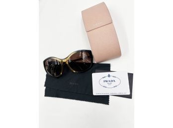 (J-4) AUTHENTIC PRADA MILANO SUNGLASSES WITH CASE, CLEANING CLOTH AND AUTHENTICITY CARD