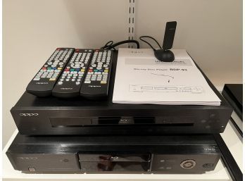 (RR) OPPO BLU RAY DISK PLAYER BDP-93 WITH THREE REMOTES