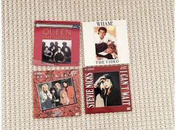 (LOT BA-83) LOT OF 4 MINI LASER DISCS-QUEEN, WHAM, HEART & STEVIE NICKS-ALL UNTESTED
