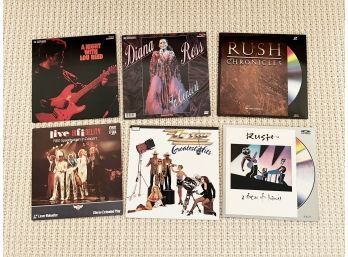 (LOT BA-81) LOT OF 6 LASER DISCS-2 RUSH, LOU REED, ZZ TOP, REO & DIANA ROSS-ALL UNTESTED