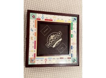 (BA-50) MONOPOLY 'COLLECTORS EDITION' IN WOOD BOX - LOOKS NEW & COMPLETE - 22' SQUARE