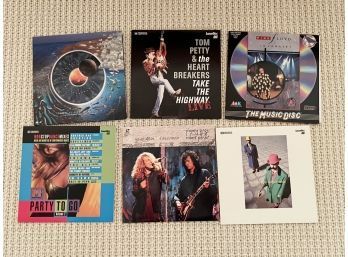 (LOT-BA76) LOT OF 6 LASER DISCS-2 PINK FLOYD, TOM PETTY, PAGE/PLANT, PET BOYS & DANCE MIX-ALL UNTESTED