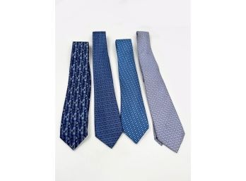 (J-18) LOT OF 4 MENS NECK TIES- 3 THOMAS PINK AND 1 VINEYARD VINE - MAY NEED SPOT CLEANING