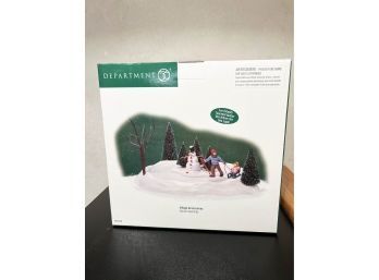 (LOT BA-3) PRE OWNED DEPARTMENT 56 XMAS DECORATION-VILLAGE ACCESSORIES WINTER SLED RIDE-ORIG. BOX