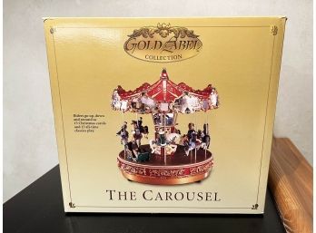 (LOT BA-28) PRE OWNED XMAS DECORATION-GOLD LABEL-THE CAROUSEL-IN ORIGINAL BOX