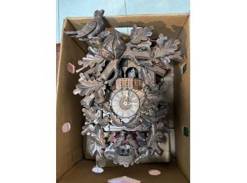 (LR-55) AUTHENTIC BLACK FORREST GERMAN CUCKOO CLOCK WITH REVOLVING DANCING COUPLES - BIG! 22' HIGH BY 12' ACRO