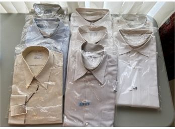 (DR-30)LOT OF EIGHT MEN'S BUTTON DOWN SHIRTS - ALL SIZE 15.5-16.5 - BROOKS BROS., JOS. A. BANK, UOMO